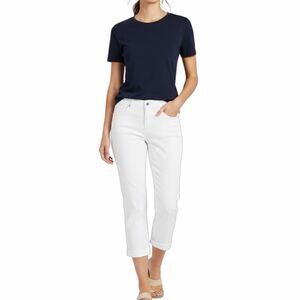 SILVER JEANS CO. Women’s White Elyse Mid Rise Capri Jeans Size 18W / 36W